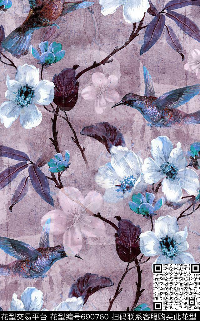 面料花纹理时尚流行复古数码印花华亿平台下载（图片编号: 690760） - 瓦栏（Walan）