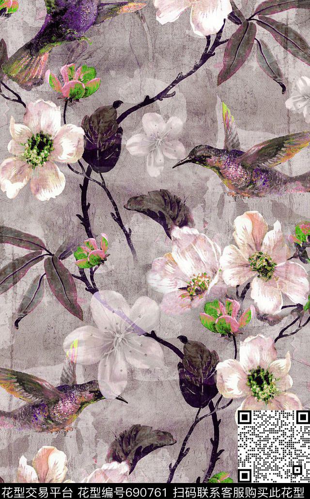 面料花纹理时尚流行复古数码印花华亿平台下载（图片编号: 690761） - 瓦栏（Walan）