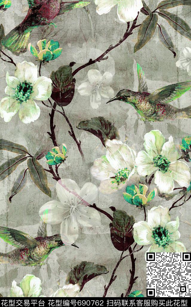 面料花纹理时尚流行复古数码印花华亿平台下载（图片编号: 690762） - 瓦栏（Walan）