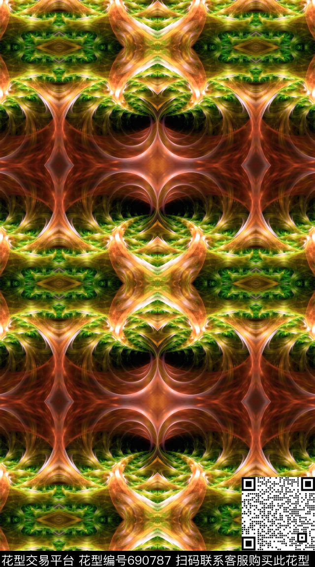 不规则几何几何解构数码印花华亿平台下载（图片编号: 690787） - 瓦栏（Walan）