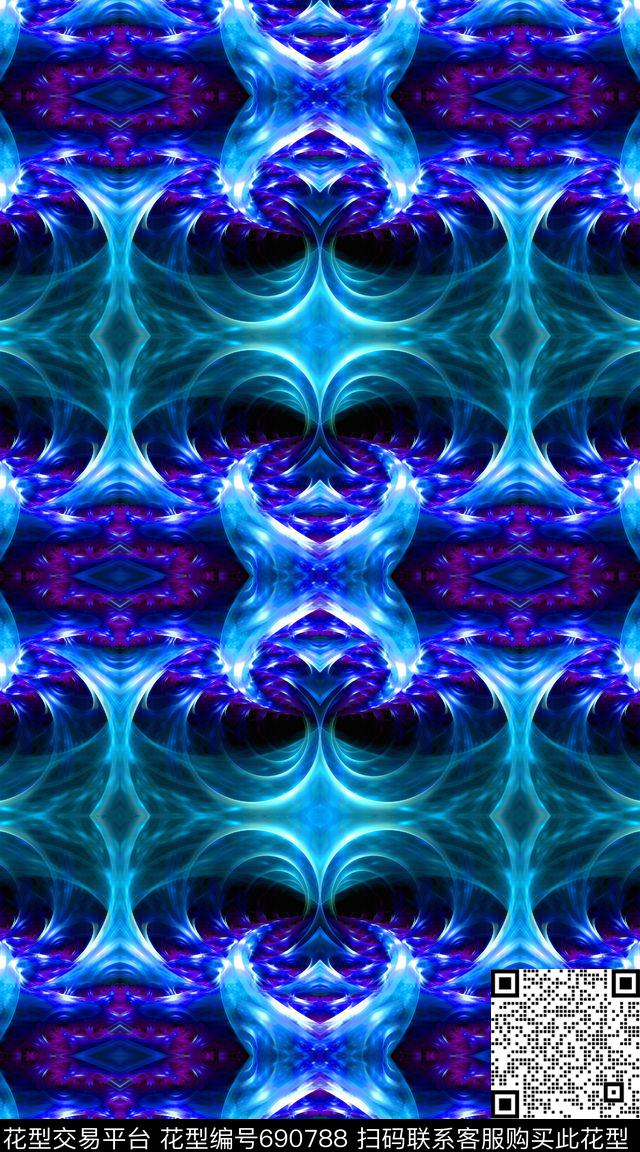 不规则几何几何解构数码印花华亿平台下载（图片编号: 690788） - 瓦栏（Walan）