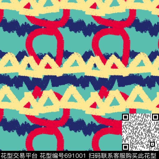 波浪条纹竖条纹不规则几何传统印花华亿平台下载（图片编号: 691001） - 瓦栏（Walan）