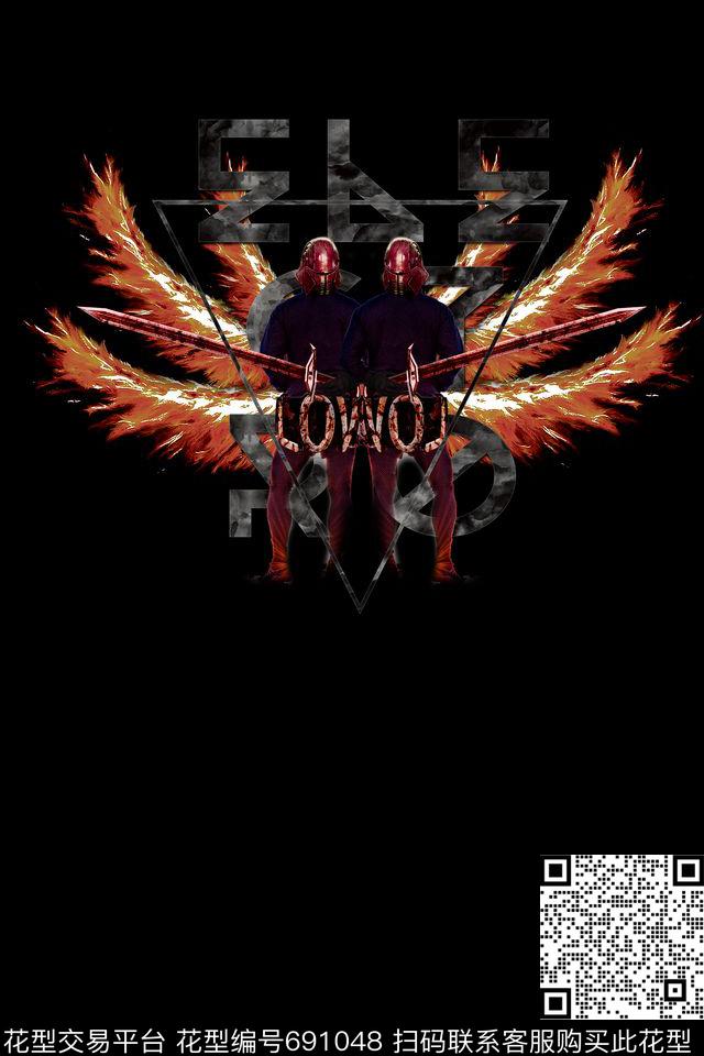 抽象英文几何线框数码印花华亿平台下载（图片编号: 691048） - 瓦栏（Walan）