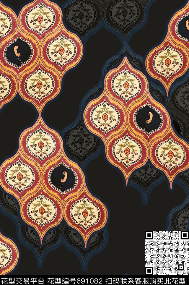宫廷风欧式部落传统印花华亿平台下载（图片编号: 691082） - 瓦栏（Walan）