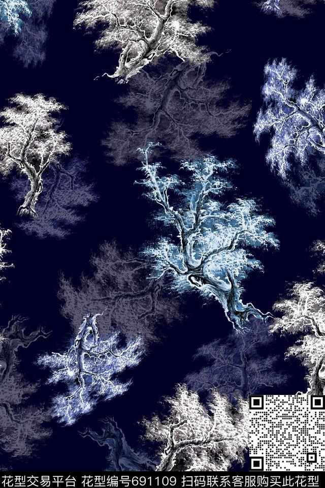 树干枯木肌理数码印花华亿平台下载（图片编号: 691109） - 瓦栏（Walan）