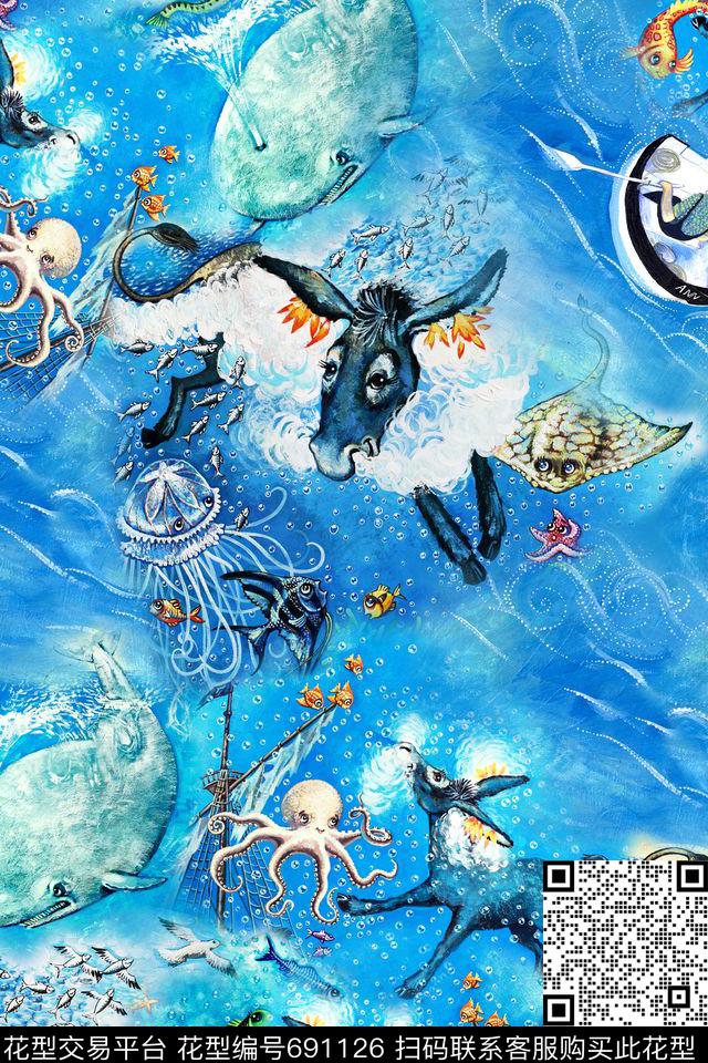 油画肌理动物数码印花华亿平台下载（图片编号: 691126） - 瓦栏（Walan）