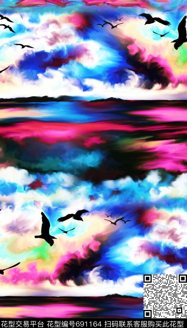 抽象、云彩、风景数码印花华亿平台下载（图片编号: 691164） - 瓦栏（Walan）
