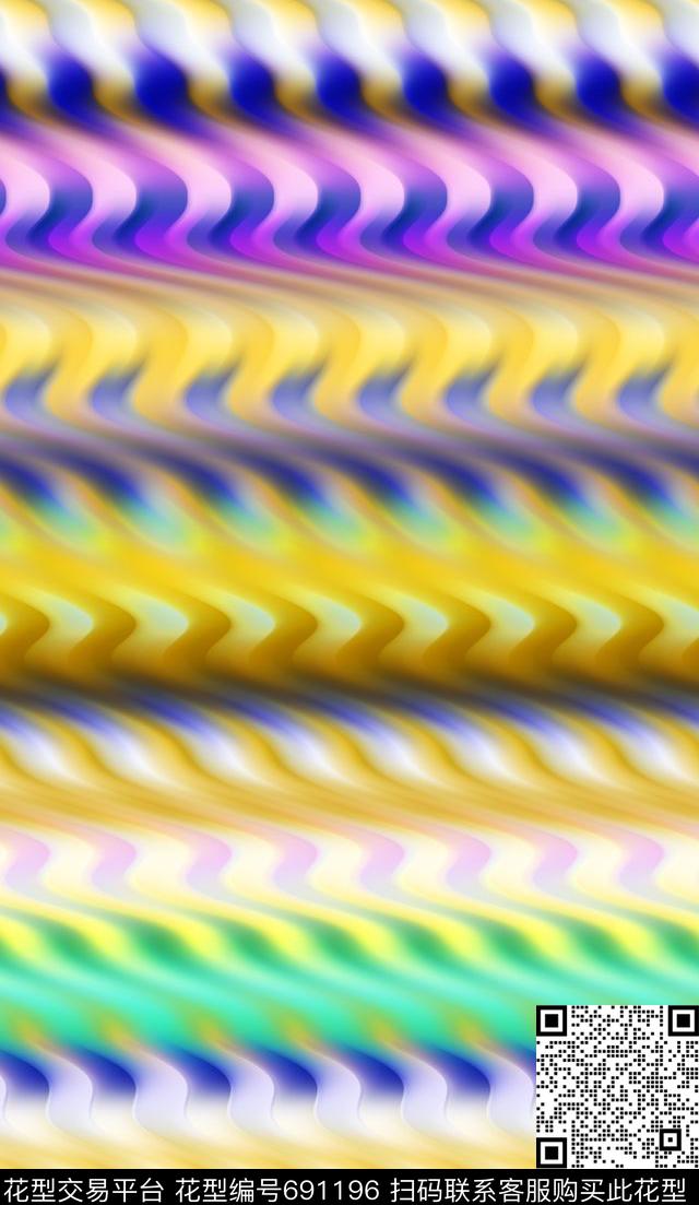 几何波纹条纹数码印花华亿平台下载（图片编号: 691196） - 瓦栏（Walan）