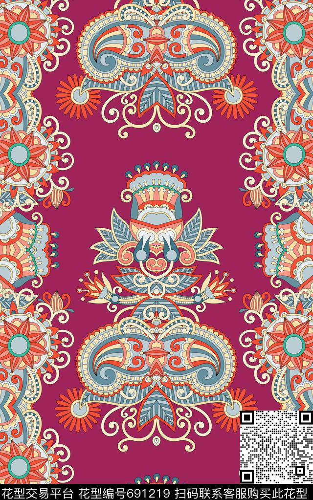 佩斯利民族风瑜伽裤传统印花华亿平台下载（图片编号: 691219） - 瓦栏（Walan）