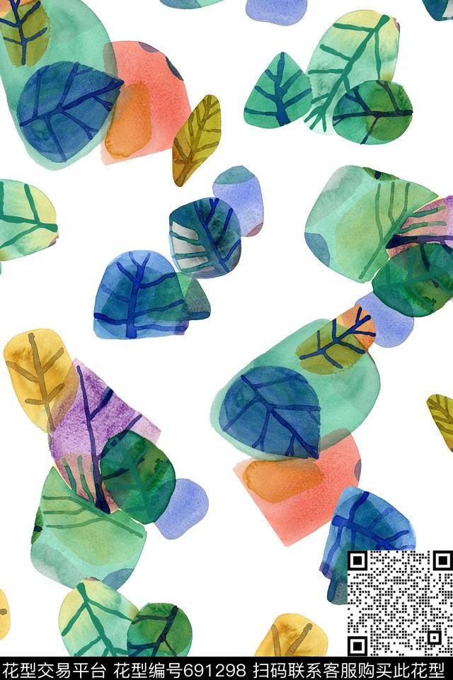 休闲风树叶少女装数码印花华亿平台下载（图片编号: 691298） - 瓦栏（Walan）