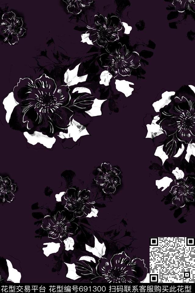 女装花卉复古传统印花华亿平台下载（图片编号: 691300） - 瓦栏（Walan）