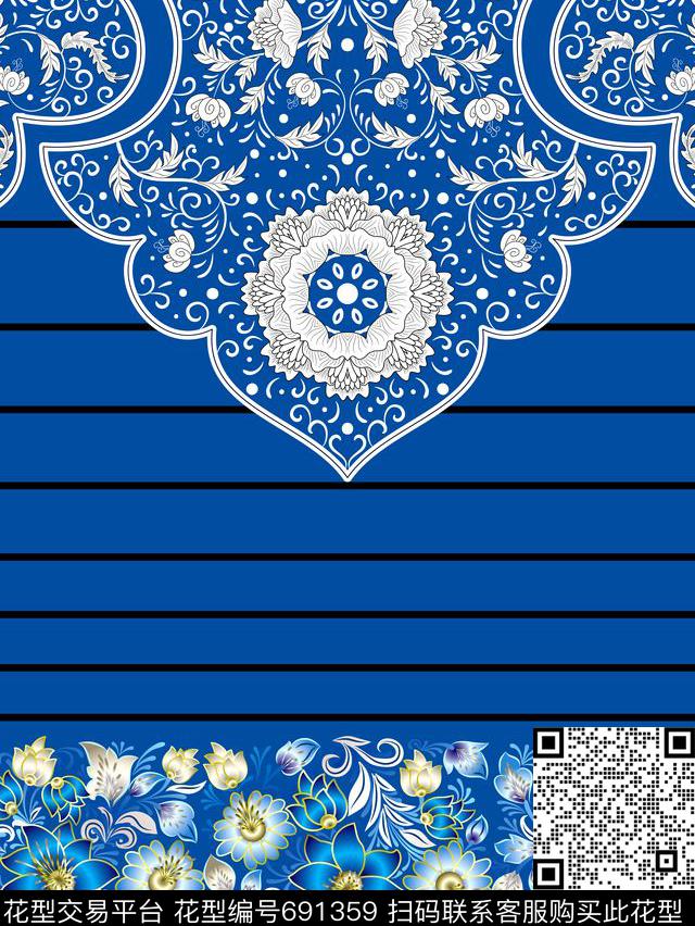 腰果高贵定位传统印花华亿平台下载（图片编号: 691359） - 瓦栏（Walan）