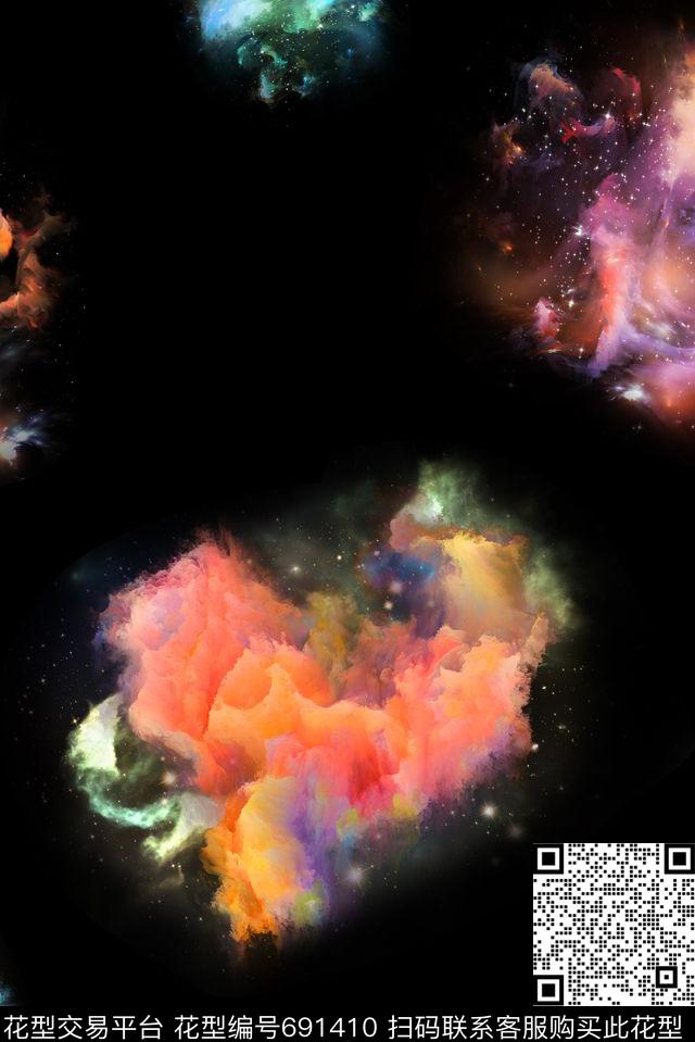 时尚大方星空数码印花华亿平台下载（图片编号: 691410） - 瓦栏（Walan）