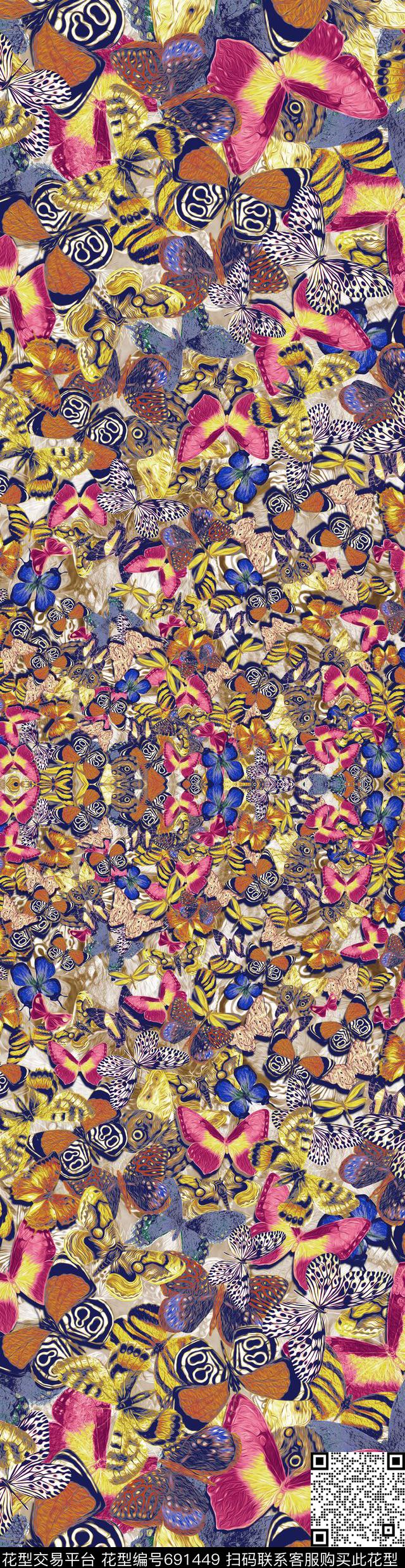时尚豹纹牡丹数码印花华亿平台下载（图片编号: 691449） - 瓦栏（Walan）