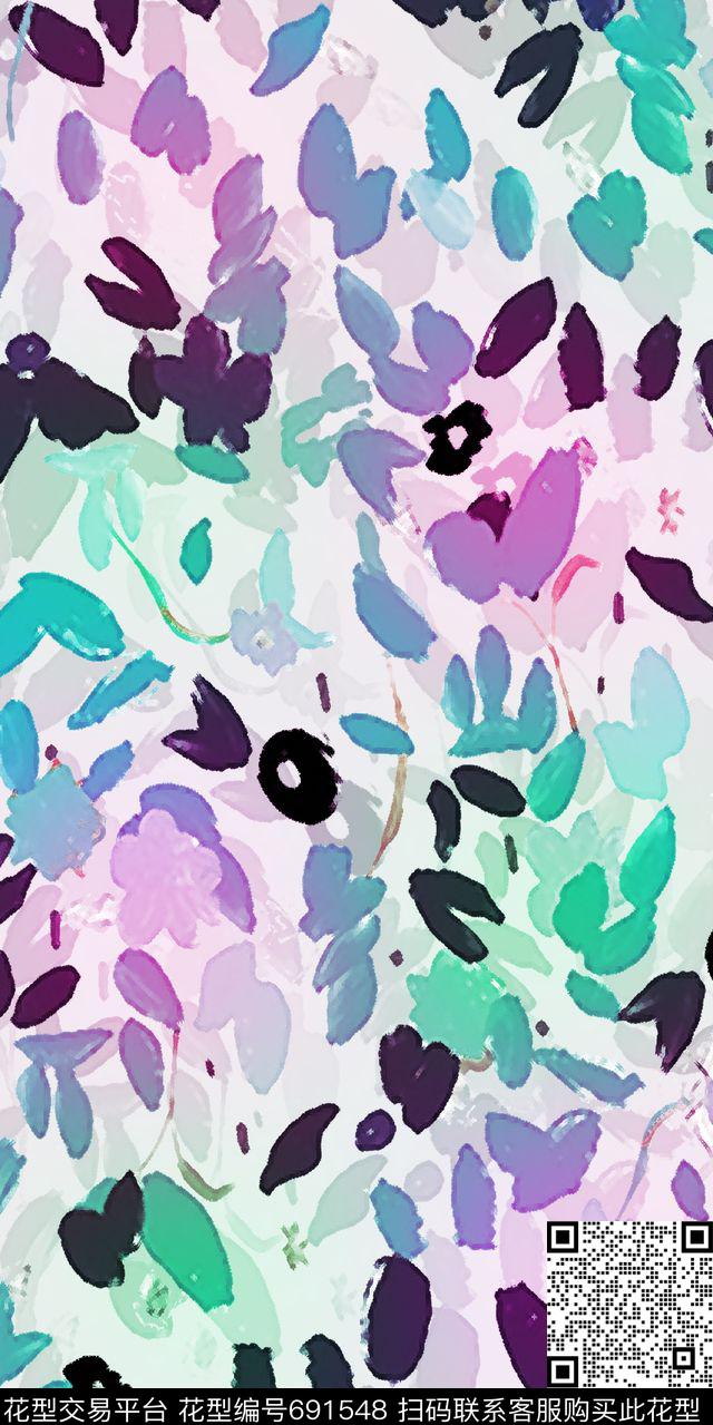 色块绿色蓝色数码印花华亿平台下载（图片编号: 691548） - 瓦栏（Walan）