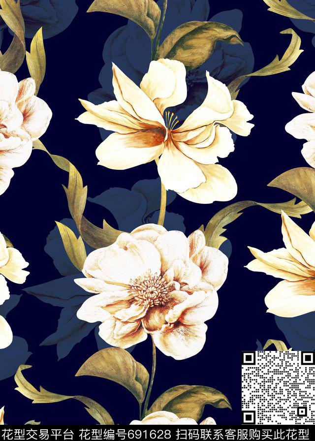油画花卉手绘油画植物数码印花华亿平台下载（图片编号: 691628） - 瓦栏（Walan）