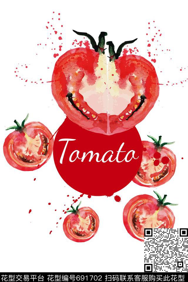 水果西红柿传统印花华亿平台下载（图片编号: 691702） - 瓦栏（Walan）