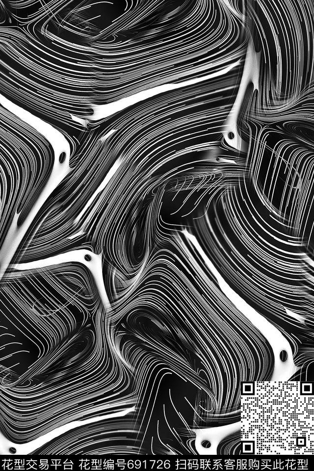 男装抽象肌理数码印花华亿平台下载（图片编号: 691726） - 瓦栏（Walan）