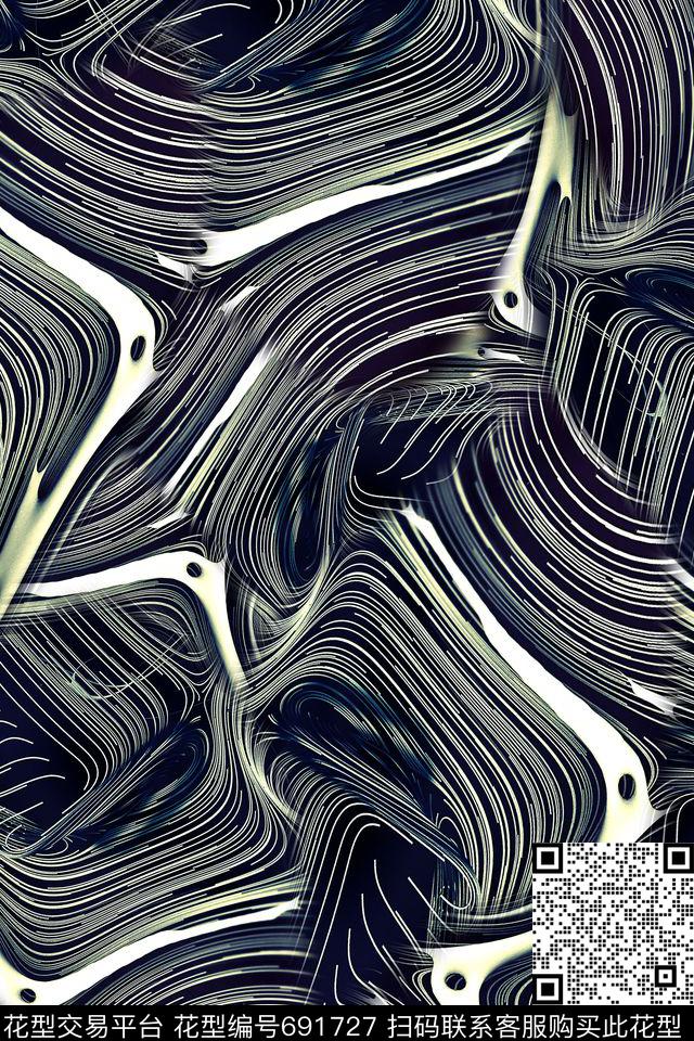 男装抽象肌理数码印花华亿平台下载（图片编号: 691727） - 瓦栏（Walan）