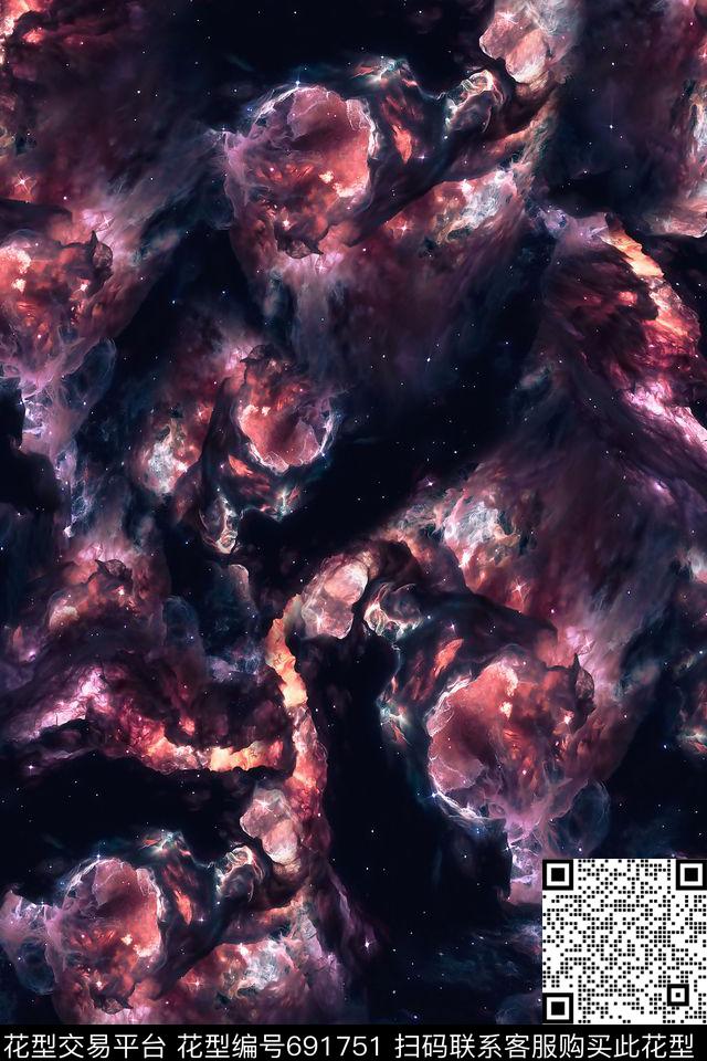 星空火焰女装数码印花华亿平台下载（图片编号: 691751） - 瓦栏（Walan）