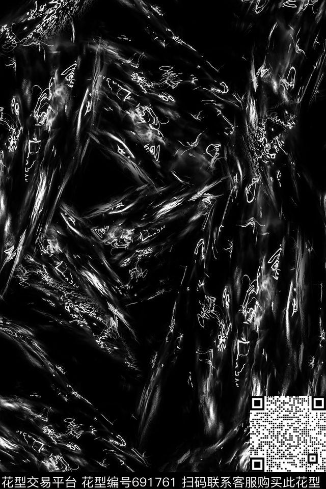 男装抽象水纹数码印花华亿平台下载（图片编号: 691761） - 瓦栏（Walan）