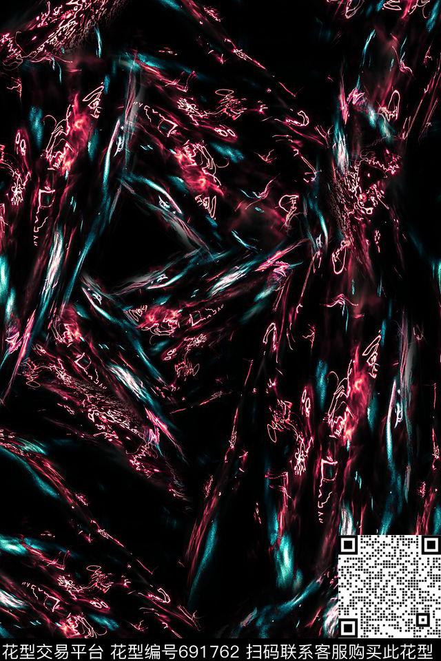 男装抽象水纹数码印花华亿平台下载（图片编号: 691762） - 瓦栏（Walan）