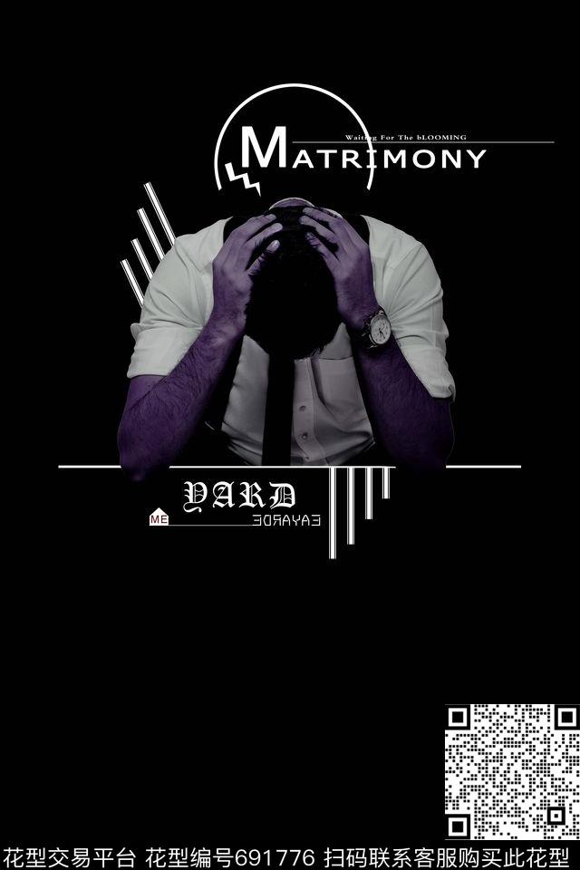 黑白几何英文数码印花华亿平台下载（图片编号: 691776） - 瓦栏（Walan）