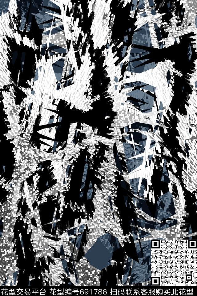 潮流时尚解构方格传统印花华亿平台下载（图片编号: 691786） - 瓦栏（Walan）