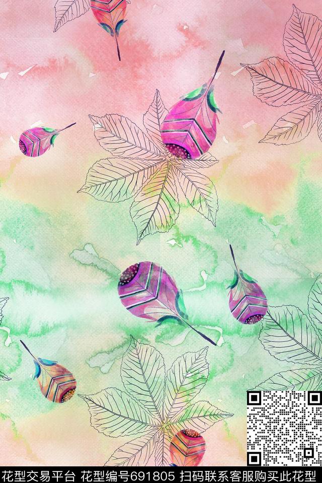 枝叶零点--家纺零点--女装数码印花华亿平台下载（图片编号: 691805） - 瓦栏（Walan）