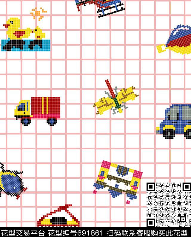 拼图图标童趣传统印花华亿平台下载（图片编号: 691861） - 瓦栏（Walan）