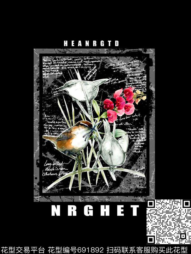 男装花鸟男装T恤男装卫衣数码印花华亿平台下载（图片编号: 691892） - 瓦栏（Walan）