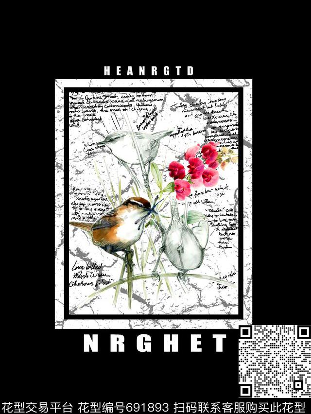 男装花鸟男装T恤男装卫衣数码印花华亿平台下载（图片编号: 691893） - 瓦栏（Walan）