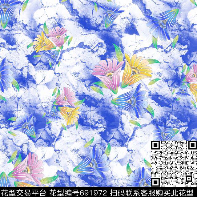 花朵花卉大理石机理数码印花华亿平台下载（图片编号: 691972） - 瓦栏（Walan）