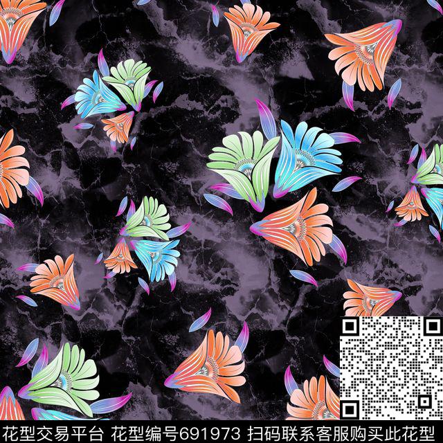 花朵花卉大理石机理数码印花华亿平台下载（图片编号: 691973） - 瓦栏（Walan）