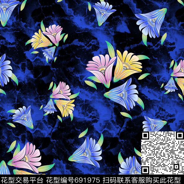 花朵花卉大理石机理数码印花华亿平台下载（图片编号: 691975） - 瓦栏（Walan）