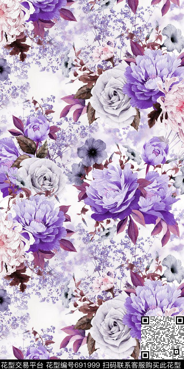 小碎花罂粟花乱花传统印花华亿平台下载（图片编号: 691999） - 瓦栏（Walan）