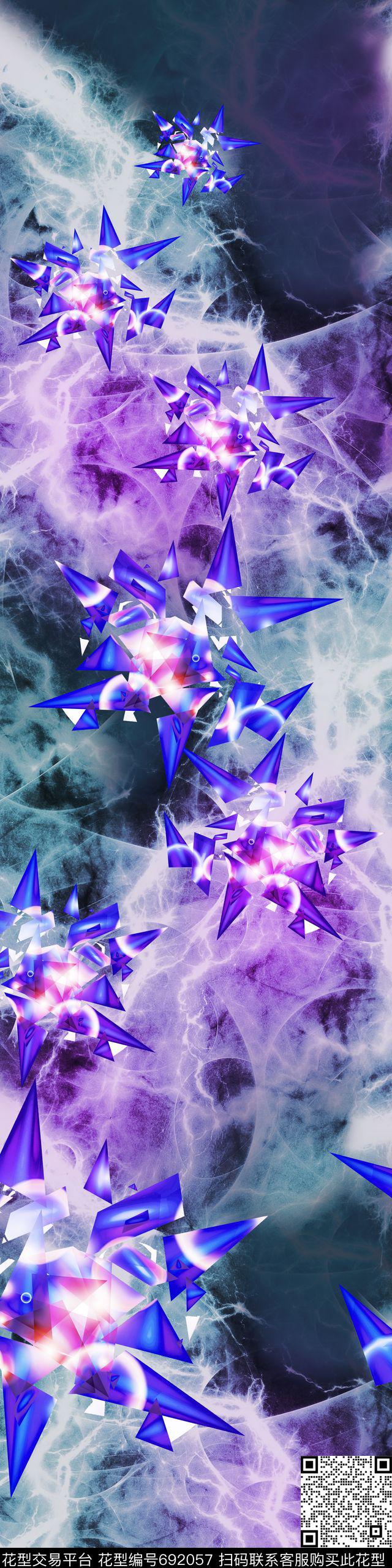 东南亚花朵炫彩数码印花华亿平台下载（图片编号: 692057） - 瓦栏（Walan）