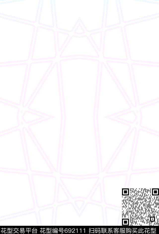 不规则几何幻彩几何数码印花华亿平台下载（图片编号: 692111） - 瓦栏（Walan）