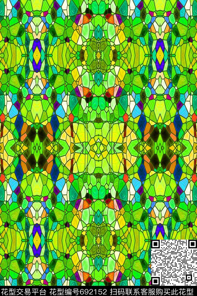 小方块马赛克不规则几何数码印花华亿平台下载（图片编号: 692152） - 瓦栏（Walan）