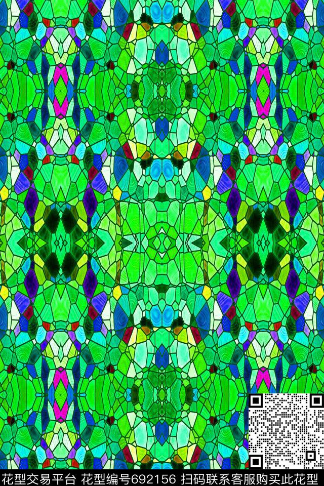 小方块马赛克不规则几何数码印花华亿平台下载（图片编号: 692156） - 瓦栏（Walan）
