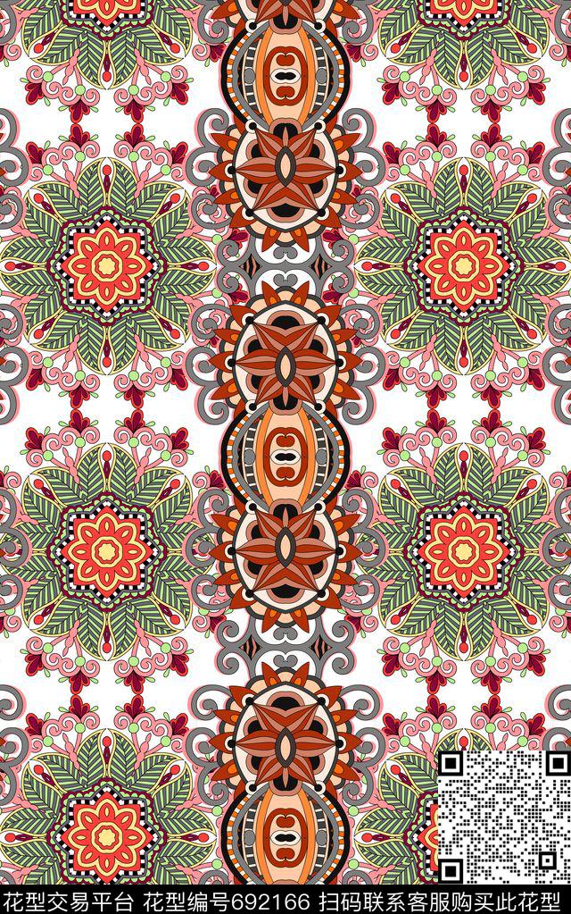 曼陀罗民族风女装传统印花华亿平台下载（图片编号: 692166） - 瓦栏（Walan）