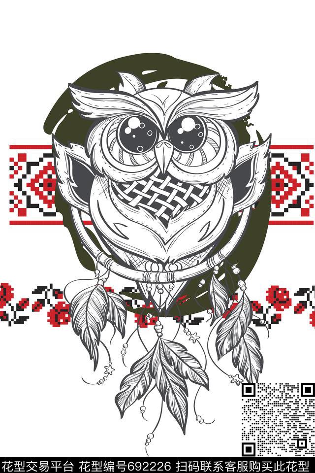 男装T桖动物传统印花华亿平台下载（图片编号: 692226） - 瓦栏（Walan）