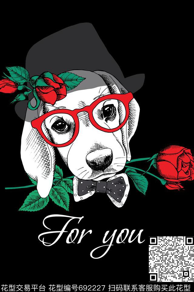 男装狗动物传统印花华亿平台下载（图片编号: 692227） - 瓦栏（Walan）