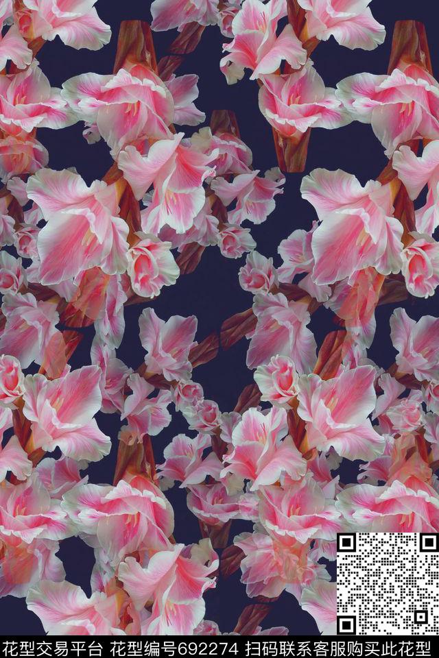 花朵花卉写真藏红花数码印花华亿平台下载（图片编号: 692274） - 瓦栏（Walan）