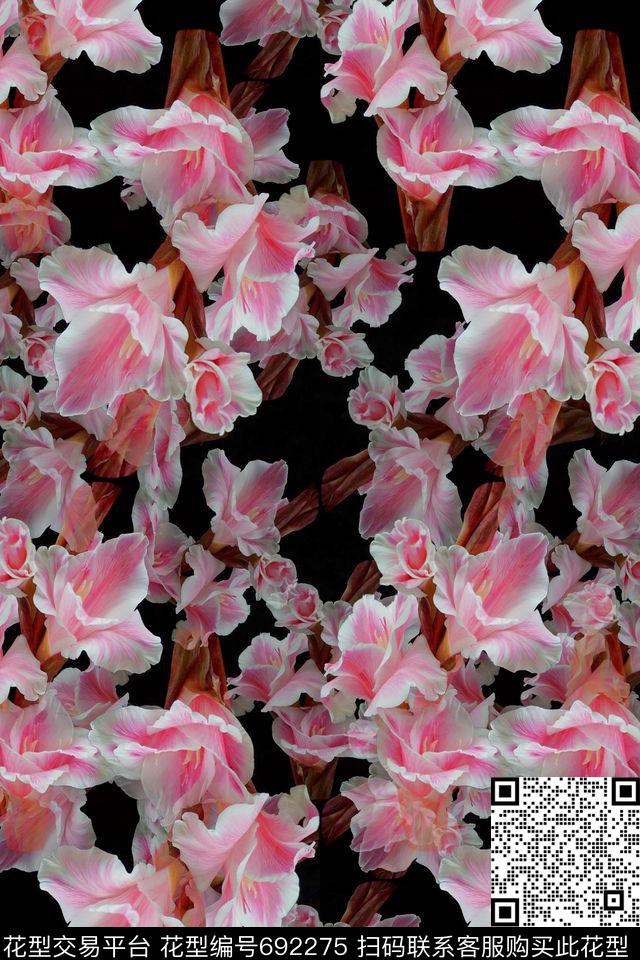 花朵花卉写真藏红花数码印花华亿平台下载（图片编号: 692275） - 瓦栏（Walan）