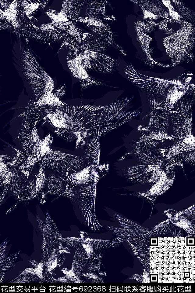 鸟儿商务休闲男装数码印花华亿平台下载（图片编号: 692368） - 瓦栏（Walan）