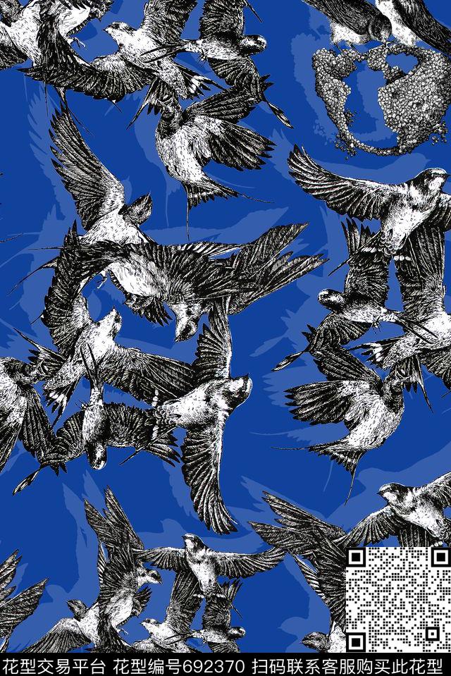 鸟儿商务休闲男装数码印花华亿平台下载（图片编号: 692370） - 瓦栏（Walan）