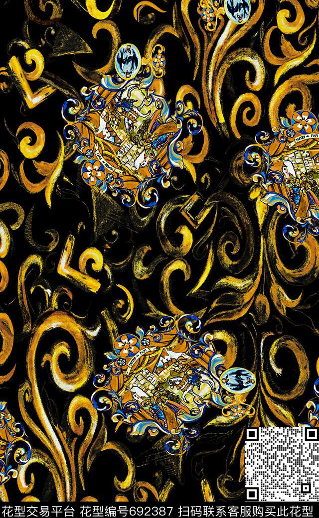 花卉小花植物热带花卉数码印花华亿平台下载（图片编号: 692387） - 瓦栏（Walan）