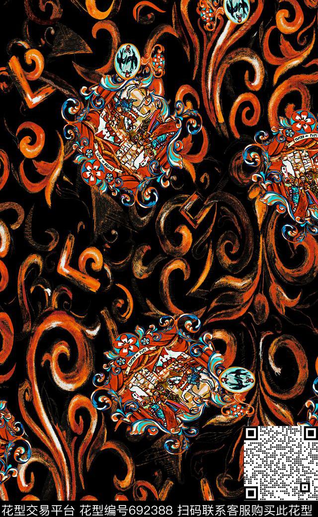 花卉小花植物热带花卉数码印花华亿平台下载（图片编号: 692388） - 瓦栏（Walan）