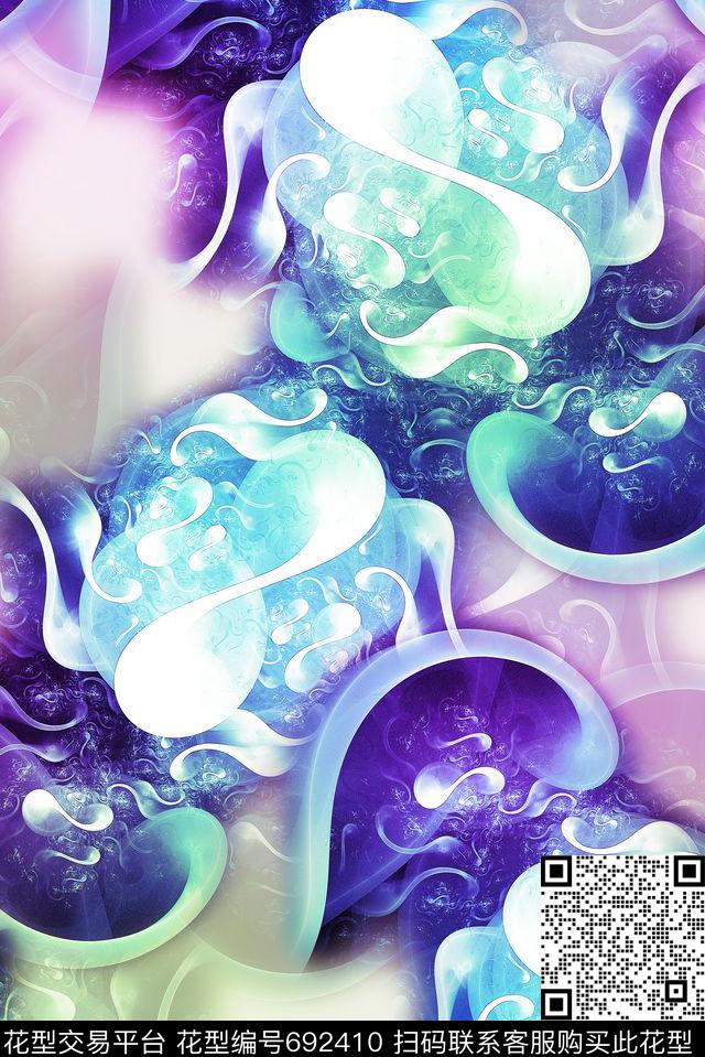 东南亚不规则几何色块数码印花华亿平台下载（图片编号: 692410） - 瓦栏（Walan）